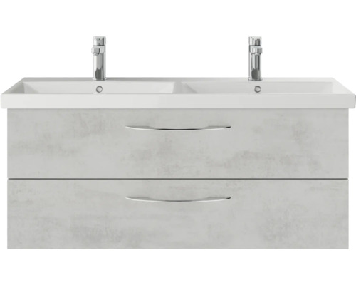 Waschtischunterschrank mit zwei Waschbecken und zwei Schubladen