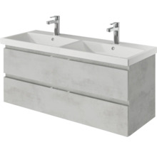 Waschtischunterschrank mit zwei Waschbecken und zwei Schubladen