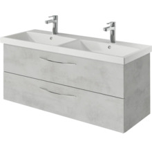 Waschtischunterschrank mit zwei Waschbecken und zwei Schubladen