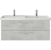 Waschtischunterschrank mit zwei Waschbecken und zwei Schubladen