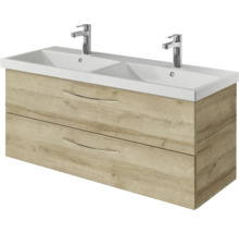 Waschtischunterschrank mit zwei Waschbecken und zwei Schubladen
