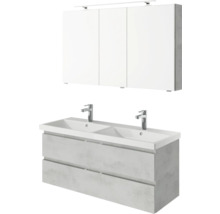 Badezimmermöbelset mit Spiegelschrank, Waschbecken und Unterschrank