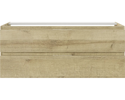 Meuble sous-lavabo avec deux tiroirs aspect bois