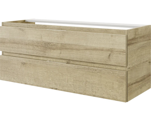 Meuble sous-lavabo avec deux tiroirs aspect bois