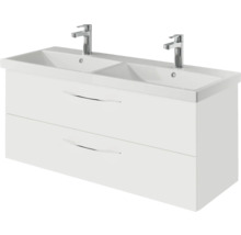 Waschtischunterschrank mit zwei Waschbecken und zwei Schubladen