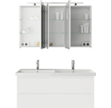 Badezimmer-Set mit Spiegelschrank und Doppelwaschtisch