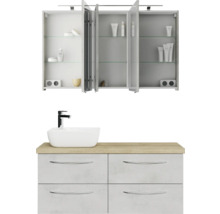Badezimmermöbel-Set mit Waschbecken, Waschtisch und Spiegelschrank