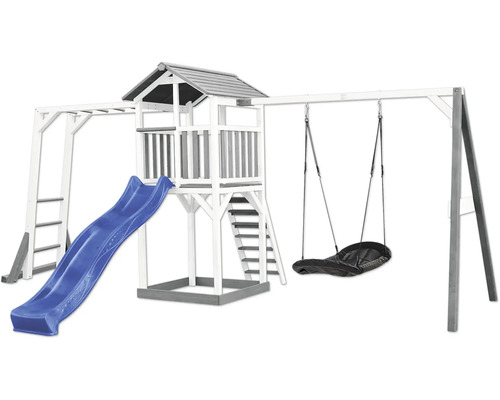 Kinderspielplatz mit Schaukel, Rutsche, Klettergerüst und Spielturm