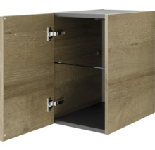 Wandschrank mit offenen Türen und Glasregal