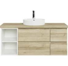 Waschtischunterschrank mit Aufsatzwaschbecken und Armatur