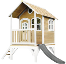 Maisonnette en bois avec toboggan et échelle