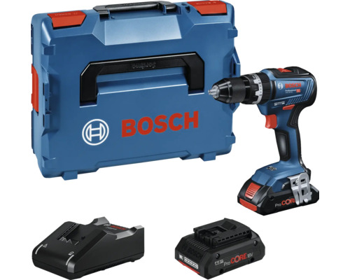 Perceuse-visseuse à percussion sans fil Bosch Professional GSB 18V-55, avec 2x batteries ProCORE (4.0 Ah) et chargeur