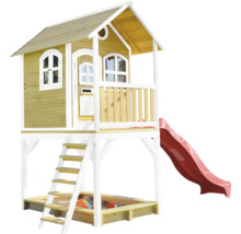 Maisonnette avec toboggan et bac à sable