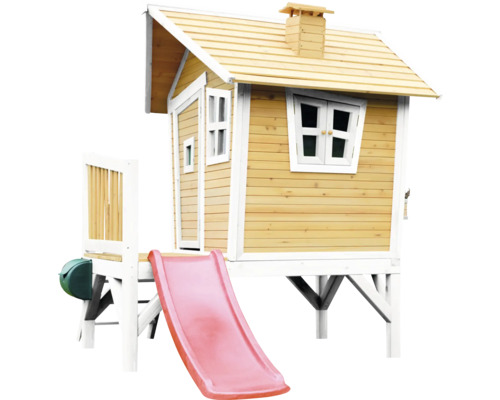 Spielhaus aus Holz mit Rutsche für Kinder
