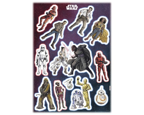 Sticker mural Disney Star Wars Heroes Villians 50x70 cm-0