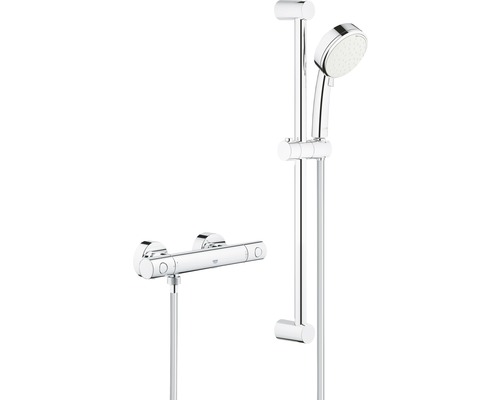 Kit de robinet de douche avec thermostat GROHE Grohtherm 800 Cosmopolitan longueur de la barre de douche 62 cm chrome 34768000