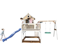 Tour de jeux avec toboggan, balançoire et bac à sable pour enfants