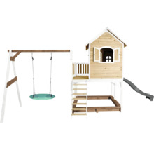 Maisonnette avec balançoire et toboggan pour le jardin
