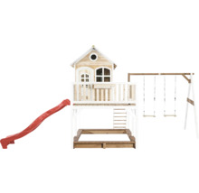Maisonnette avec toboggan, bac à sable et balançoire pour le jardin