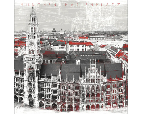 Tableau en verre München XX 80x80 cm