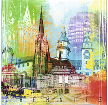 Graphique de la ville de Chemnitz avec des représentations de bâtiments