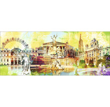 Image murale décorative avec des vues de la ville de Vienne