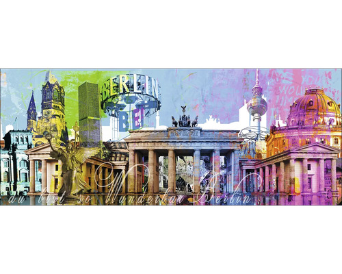 Peinture murale de Berlin avec différents monuments de la ville.
