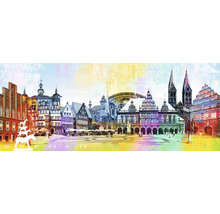 Illustration de la vue de la ville de Brême avec les musiciens de la ville de Brême