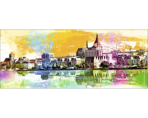 Dekoratives Wandbild mit Stadtmotiv und Wasserspiegelung