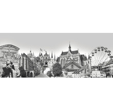 Glasbild Erfurt XIX 125x50 cm