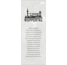 Image de la ville de Wuppertal avec les noms de district