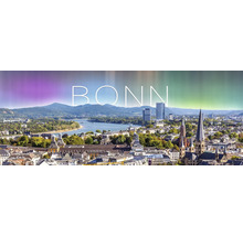 Panorama de la ville de Bonn avec bâtiments, montagnes et rivière