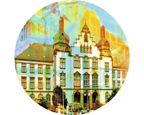 Glasbild Hamm Rathaus II Ø 50 cm