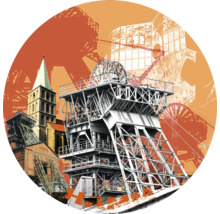 Illustration einer ehemaligen Industrieanlage