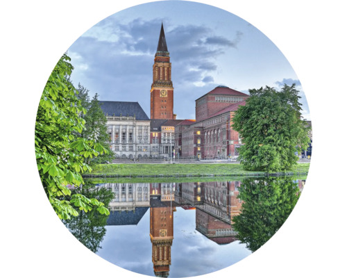 Glasbild Kiel Rathaus Ø 50 cm