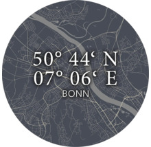 Plan de la ville de Bonn avec les coordonnées