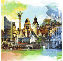 Collage de différents bâtiments et sites touristiques d''une ville