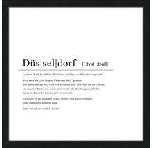 Gerahmtes Düsseldorf Wandbild mit Stadtdaten