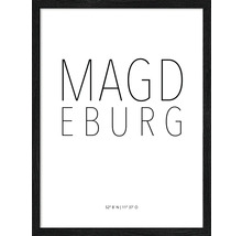 Gerahmtes Poster Magdeburg mit Koordinaten