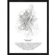 Gerahmter Stadtplan von Magdeburg