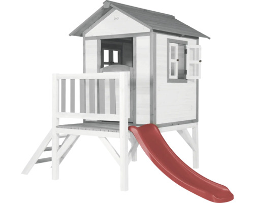 Maisonnette avec toboggan rouge pour enfants