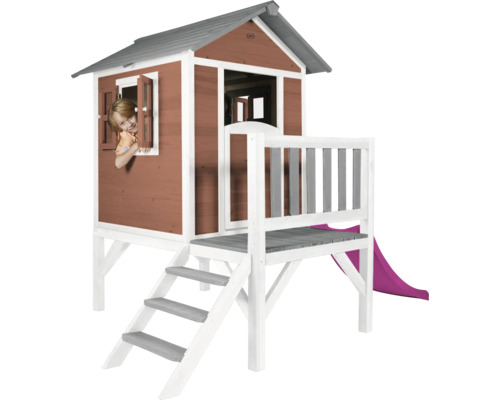 Maisonnette avec toboggan et escalier pour enfants
