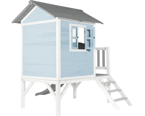 Maison de jeu en bois avec toboggan et escalier