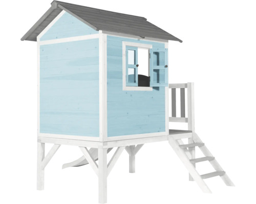 Cabane de jeu en bois avec escalier et fenêtre