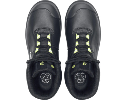 Paire de chaussures de sécurité Uvex noires à lacets vue de dessus