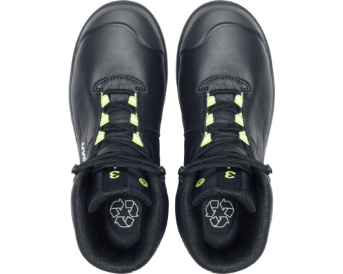 Bottes de sécurité Uvex noires vues de dessus