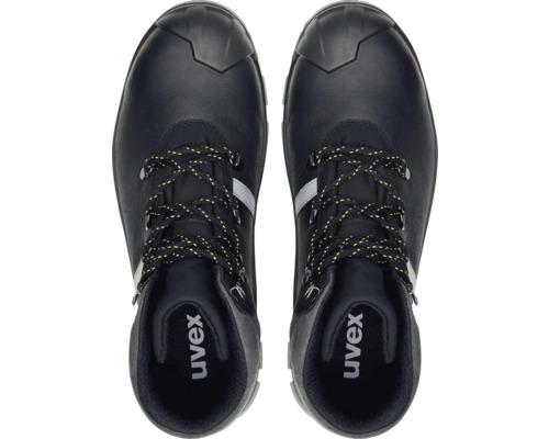 Paire de chaussures de sécurité Uvex noires vues de dessus