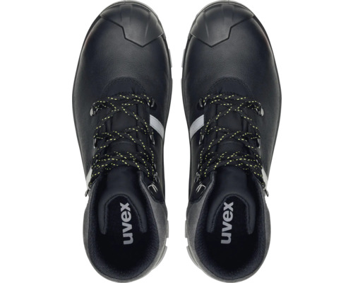 Paire de chaussures de sécurité Uvex noires vue de dessus