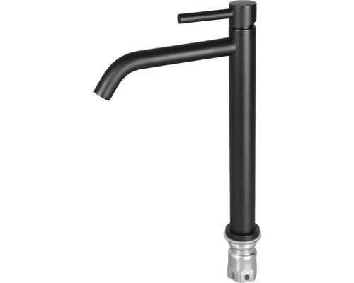 Robinet de lavabo coudé modèle haut mat noir Robinet de lavabo coudé modèle haut mat noir