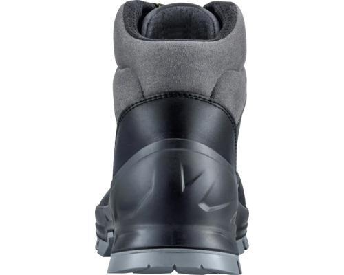 Vue arrière d''une chaussure de travail grise.